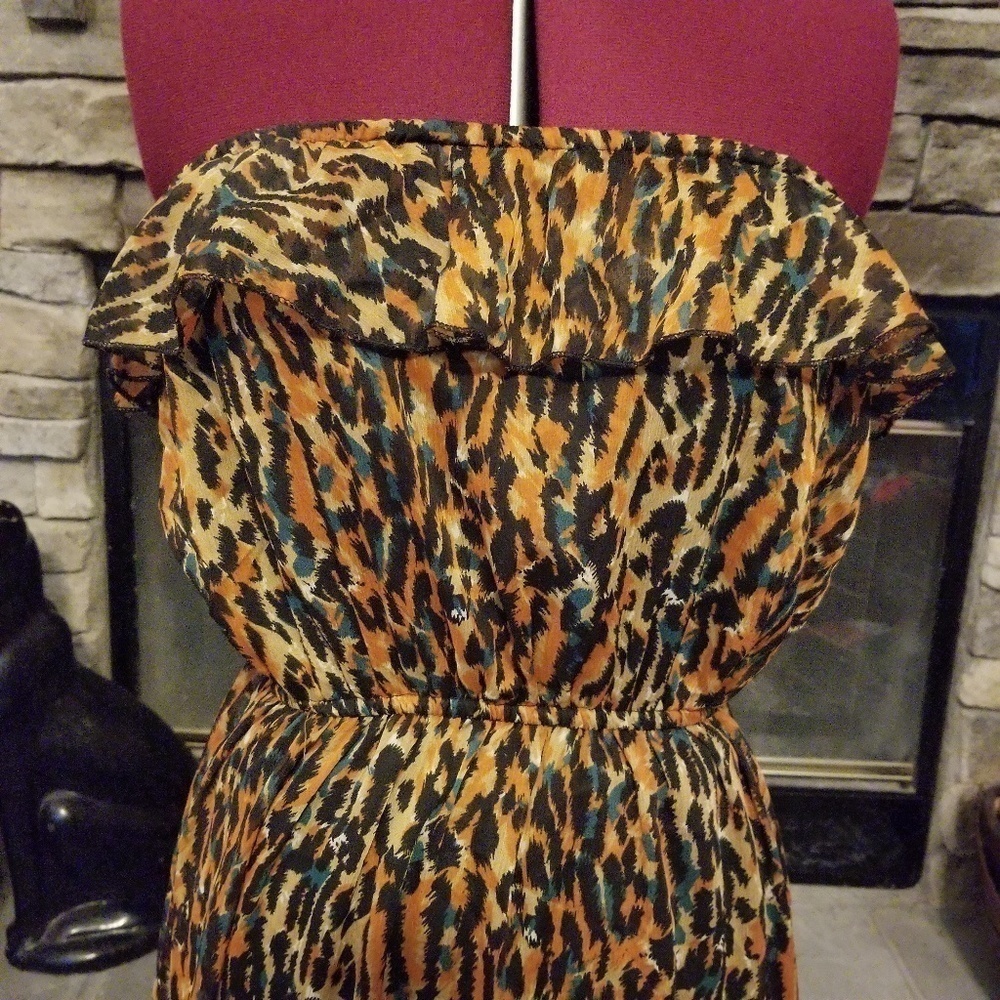 Royal Love Leopard Strapless High Lo Dress